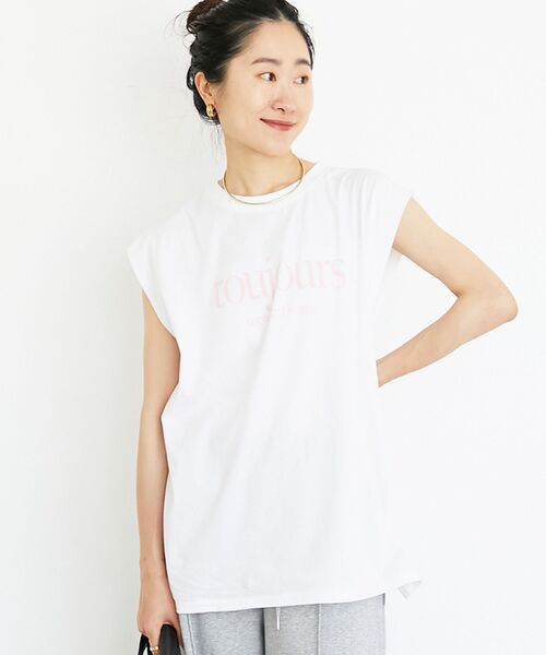 le.coeur blanc(ルクールブラン)の「toujoursロゴプリントフレンチTシャツ(Tシャツ/カットソー・レディース・ブラック系その他/ブルー系その他2/ピンク系その他2・38)」の20枚目の写真
