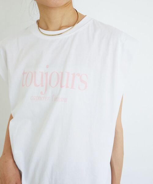 le.coeur blanc(ルクールブラン)の「toujoursロゴプリントフレンチTシャツ(Tシャツ/カットソー・レディース・ブラック系その他/ブルー系その他2/ピンク系その他2・38)」の21枚目の写真