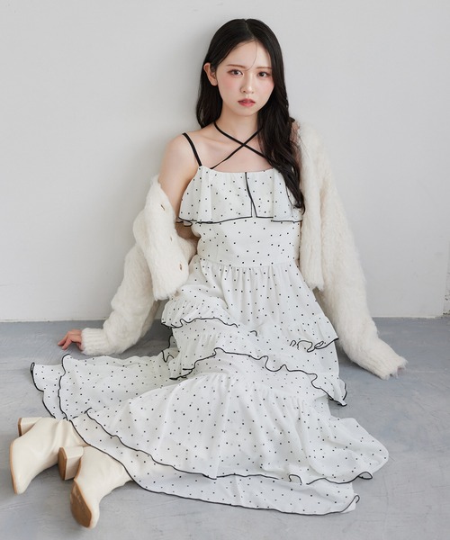 ホルターネックフリルキャミワンピース ホルターネックフリルキャミワンピース（ワンピース）｜one after