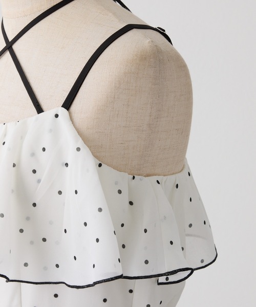 ホルターネックフリルキャミワンピース