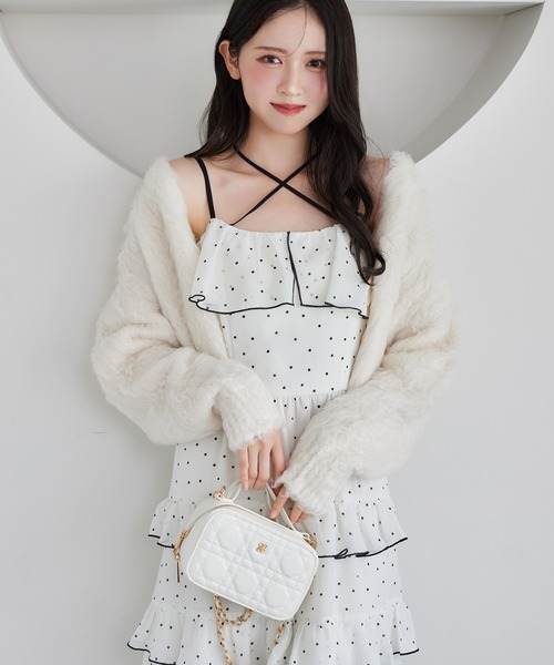 新品　Sincethen ホルターネック　ノースリーブ　フリル　ミニワンピース ホルターネックフリルミニワンピース｜ミニワンピース｜韓国