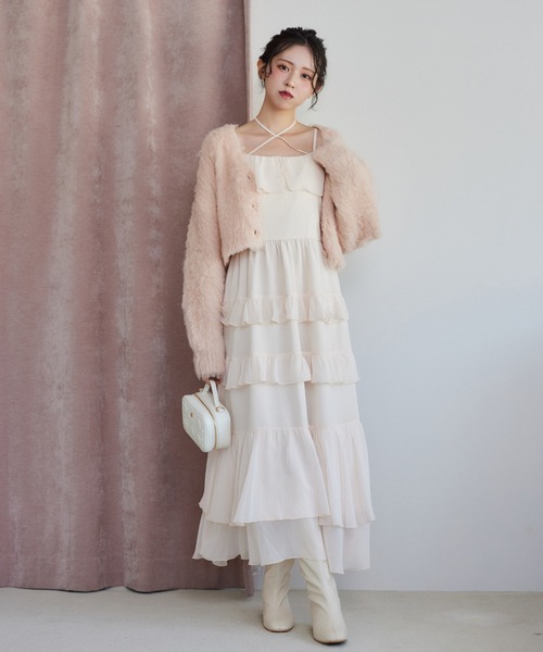 ホルターネックフリルキャミワンピース（ワンピース）｜one after