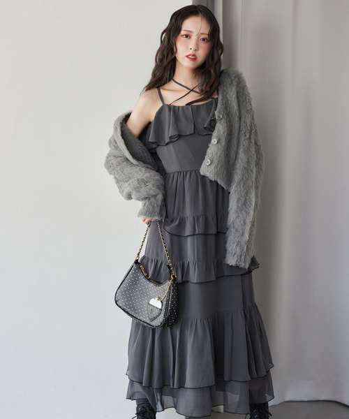 ホルターネックフリルキャミワンピース ホルターネックフリルキャミワンピース（ワンピース）｜one after