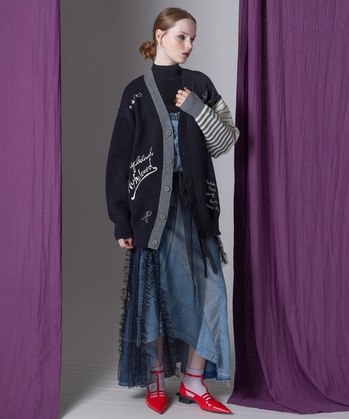 メッセージロゴカーディガン（カーディガン/ボレロ）｜AULA AILA