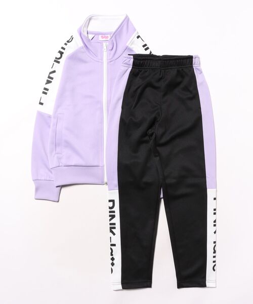 PINK-latte（ピンクラテ）の「PINK-late SPORT/ピンクラテスポーツ　切替プリントセットアップジャージ（セットアップ・キッズ・サックスブルー/ラベンダー・160cm/150cm/140cm/130cm）」の2枚目の写真