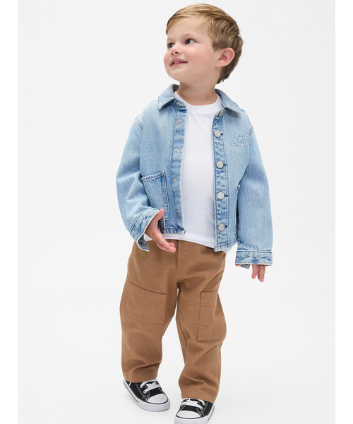 GAP（ギャップ）の「バレルパンツ (幼児・ベビー)（チノパンツ・キッズ・ブラウン/カーキ・70cm/80ｃｍ/90cm/95cm/100cm/105cm/110cm）」の2枚目の写真