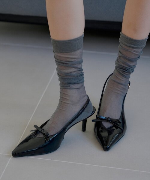 バックストラップリボンヒールミュール（パンプス）｜Chico（チコ）の