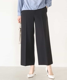 [名品シリーズ]ストレッチワイドパンツ（ストライプ・無地）