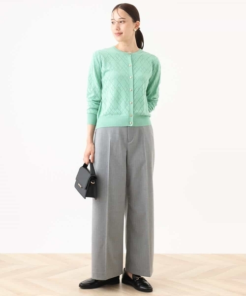 OFUON le MK（オフオンルエムケー）の「[名品シリーズ]ストレッチワイドパンツ（ストライプ・無地）（その他パンツ・レディース・ライトグレー/ダークグレー・36/38/40）」の7枚目の写真