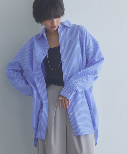 RASW(ラス)の「2レングスオーバーシャツ(シャツ/ブラウス・レディース・ブルー系その他/オフホワイト・M/M-Long)」の10枚目の写真
