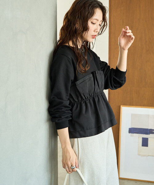 FREAK'S STORE(フリークスストア)の「限定展開 ビスチェ レイヤード 裏毛 スウェット プルオーバー(スウェット・レディース・ブラウン/ブラック/ブルーグリーン/オフホワイト・フリ-)」の10枚目の写真