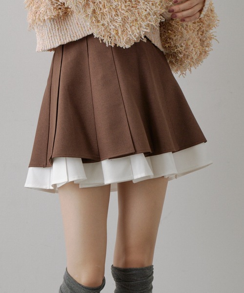 VIOLETTA(ヴィオレッタ)の「【HEIREN】レイヤードプリーツミニスカート(スカート・レディース・ブラウン/チェック・S/M)」の1枚目の写真