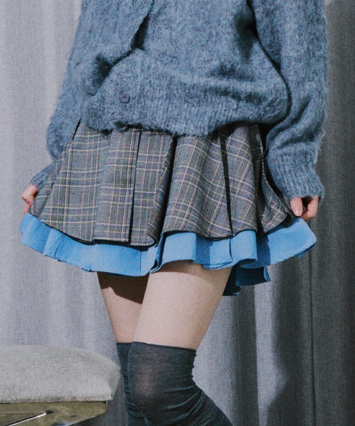 VIOLETTA(ヴィオレッタ)の「【HEIREN】レイヤードプリーツミニスカート(スカート・レディース・ブラウン/チェック・S/M)」の2枚目の写真