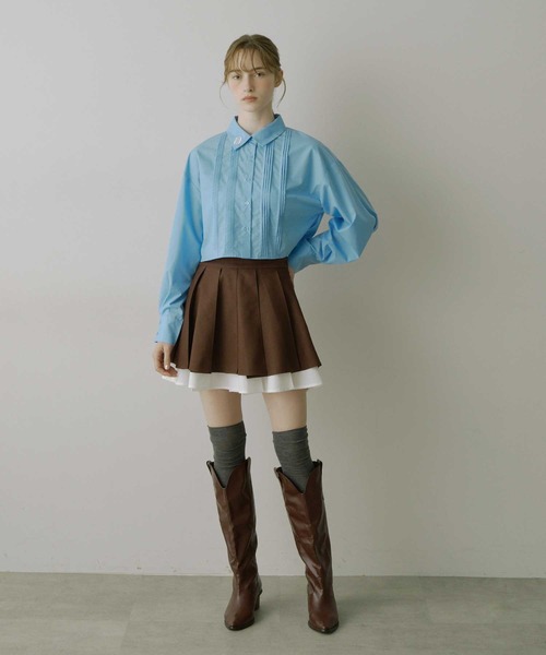 VIOLETTA(ヴィオレッタ)の「【HEIREN】レイヤードプリーツミニスカート(スカート・レディース・ブラウン/チェック・S/M)」の6枚目の写真