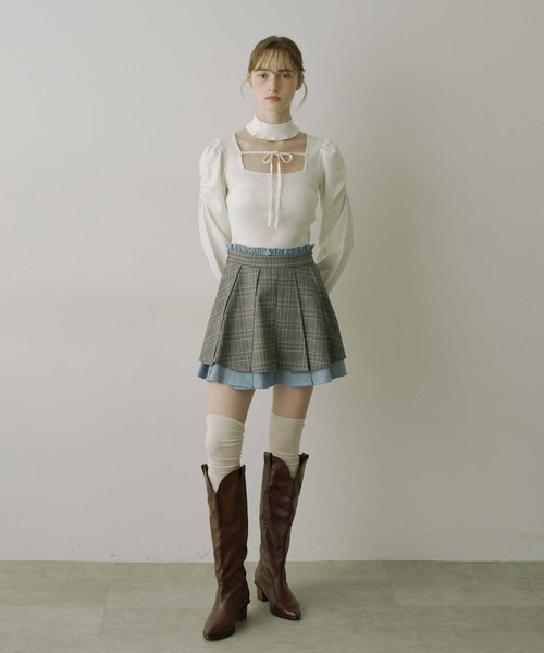 VIOLETTA(ヴィオレッタ)の「【HEIREN】レイヤードプリーツミニスカート(スカート・レディース・ブラウン/チェック・S/M)」の15枚目の写真