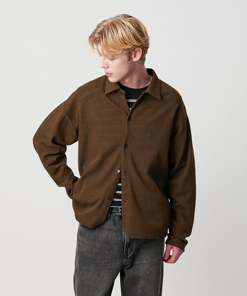 BEAUTY&YOUTH UNITED ARROWS(ビューティーアンドユースユナイテッドアローズ)の「エア ミラノ ニット シャツ 抗菌防臭(カーディガン/ボレロ・メンズ・モカ/ブラック・XL/M/S/L)」の2枚目の写真