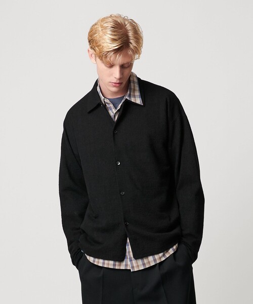 BEAUTY&YOUTH UNITED ARROWS(ビューティーアンドユースユナイテッドアローズ)の「エア ミラノ ニット シャツ 抗菌防臭(カーディガン/ボレロ・メンズ・モカ/ブラック・XL/M/S/L)」の3枚目の写真