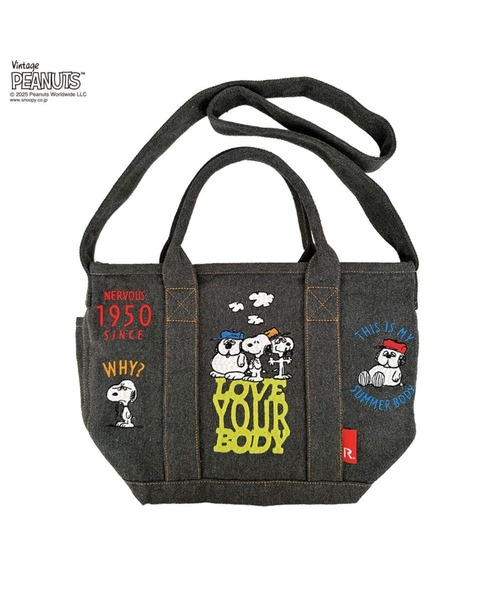 Vintage PEANUTS（ビンテージピーナッツ）の「ルートート / IP.デリ.シシュウ.Peanuts-0M（トートバッグ・レディース・サックスブルー/グレー/ネイビー・FREE）」の2枚目の写真