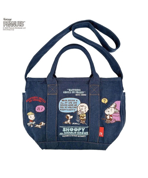 Vintage PEANUTS（ビンテージピーナッツ）の「ルートート / IP.デリ.シシュウ.Peanuts-0M（トートバッグ・レディース・サックスブルー/グレー/ネイビー・FREE）」の4枚目の写真