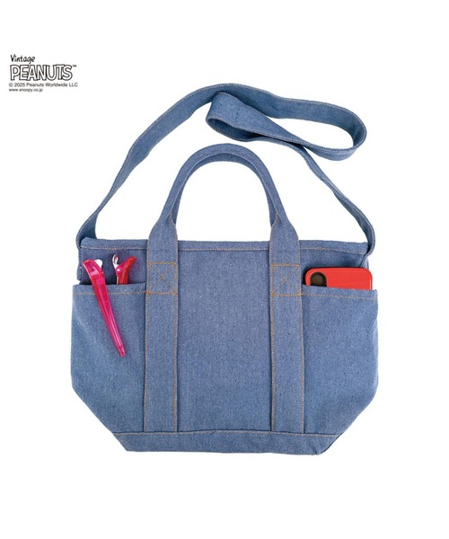 Vintage PEANUTS（ビンテージピーナッツ）の「ルートート / IP.デリ.シシュウ.Peanuts-0M（トートバッグ・レディース・サックスブルー/グレー/ネイビー・FREE）」の8枚目の写真