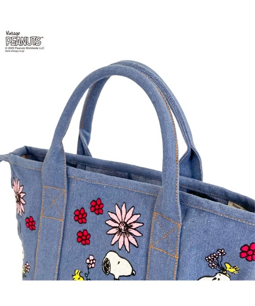 Vintage PEANUTS（ビンテージピーナッツ）の「ルートート / IP.デリ.シシュウ.Peanuts-0M（トートバッグ・レディース・サックスブルー/グレー/ネイビー・FREE）」の9枚目の写真