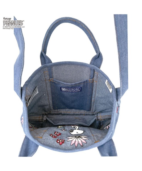 Vintage PEANUTS（ビンテージピーナッツ）の「ルートート / IP.デリ.シシュウ.Peanuts-0M（トートバッグ・レディース・サックスブルー/グレー/ネイビー・FREE）」の11枚目の写真