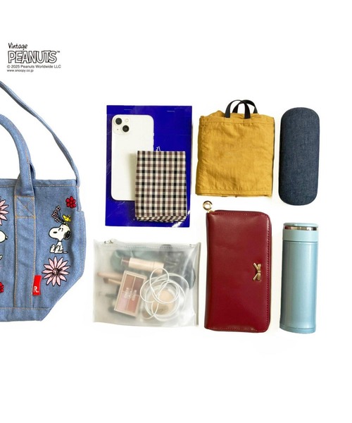 Vintage PEANUTS（ビンテージピーナッツ）の「ルートート / IP.デリ.シシュウ.Peanuts-0M（トートバッグ・レディース・サックスブルー/グレー/ネイビー・FREE）」の13枚目の写真