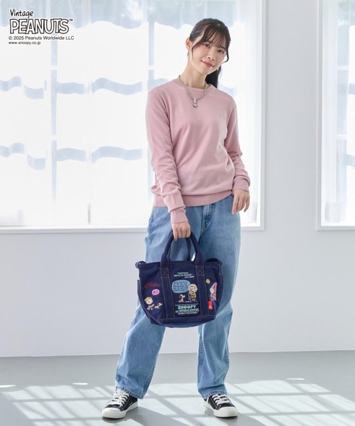 Vintage PEANUTS（ビンテージピーナッツ）の「ルートート / IP.デリ.シシュウ.Peanuts-0M（トートバッグ・レディース・サックスブルー/グレー/ネイビー・FREE）」の17枚目の写真