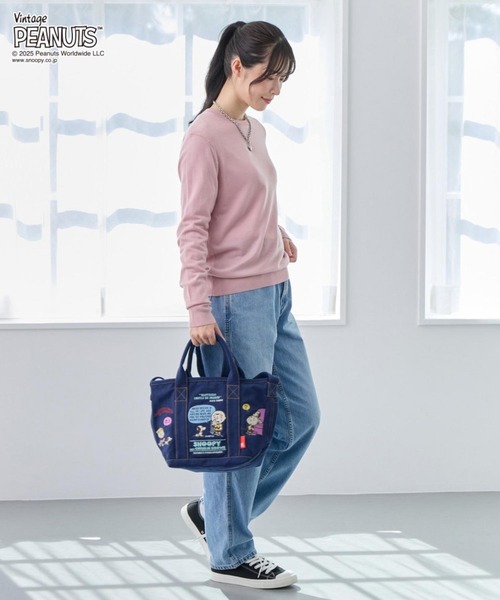 Vintage PEANUTS（ビンテージピーナッツ）の「ルートート / IP.デリ.シシュウ.Peanuts-0M（トートバッグ・レディース・サックスブルー/グレー/ネイビー・FREE）」の19枚目の写真