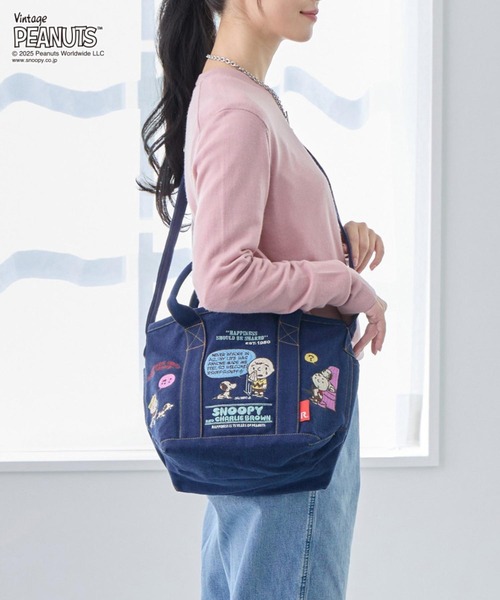 Vintage PEANUTS（ビンテージピーナッツ）の「ルートート / IP.デリ.シシュウ.Peanuts-0M（トートバッグ・レディース・サックスブルー/グレー/ネイビー・FREE）」の20枚目の写真