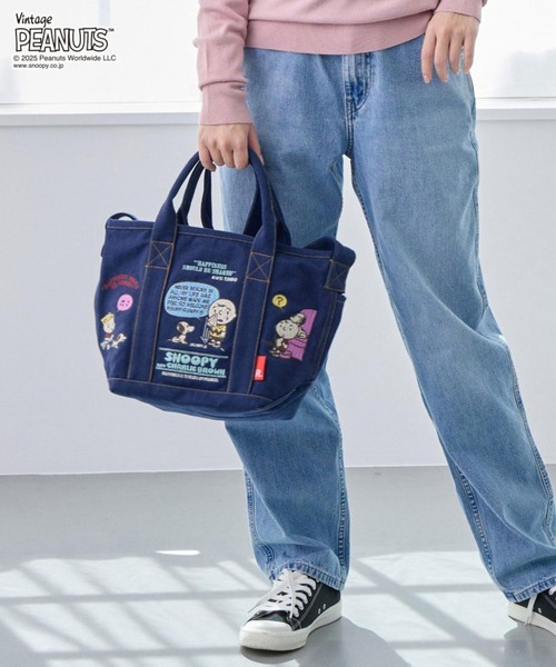 Vintage PEANUTS（ビンテージピーナッツ）の「ルートート / IP.デリ.シシュウ.Peanuts-0M（トートバッグ・レディース・サックスブルー/グレー/ネイビー・FREE）」の22枚目の写真