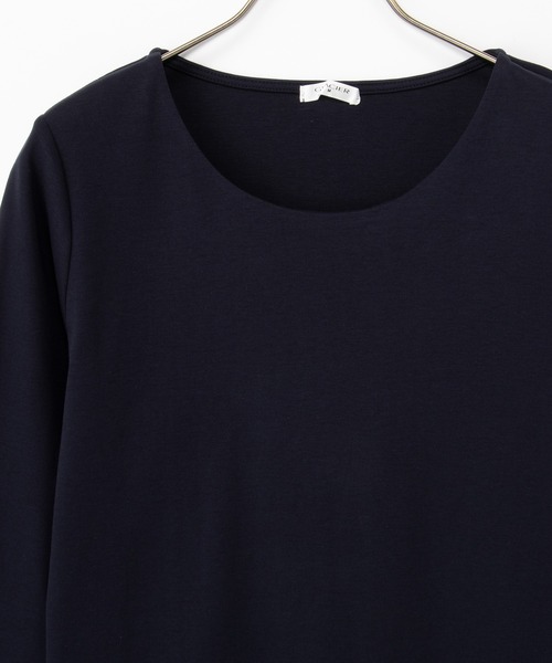 Honeys（ハニーズ）の「きれいめクルーネックＴ（Tシャツ/カットソー・レディース・ネイビー/ホワイト/グレイッシュベージュ/ブラック・3L/L/LL/M/S）」の5枚目の写真