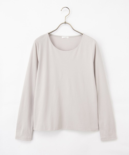 Honeys（ハニーズ）の「きれいめクルーネックＴ（Tシャツ/カットソー・レディース・ネイビー/ホワイト/グレイッシュベージュ/ブラック・3L/L/LL/M/S）」の6枚目の写真