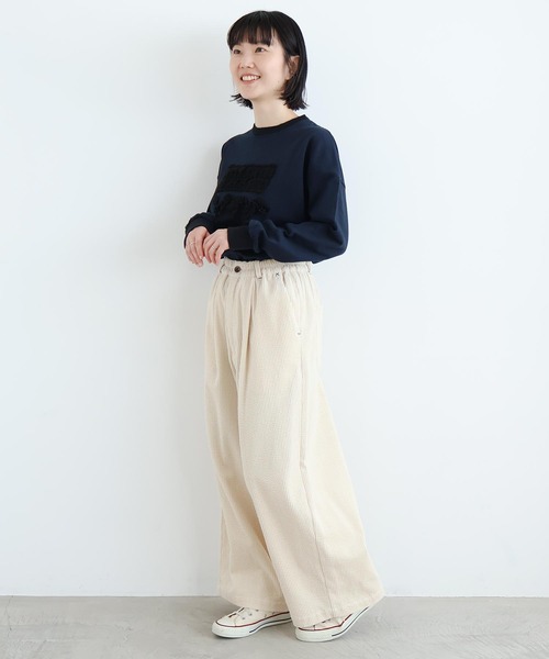 l'atelier du savon（アトリエドサボン）の「6Wコーデュロイ　ちょいまるパンツ（その他パンツ・レディース・アイボリー/サックスブルー/ダークブラウン・FREE）」の4枚目の写真