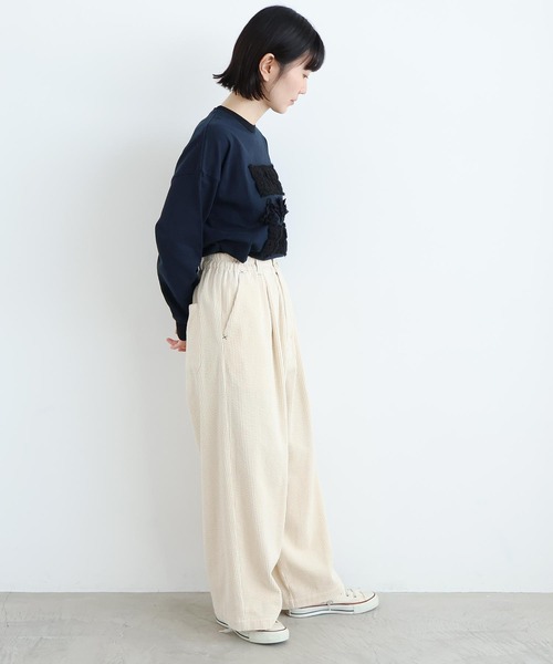 l'atelier du savon（アトリエドサボン）の「6Wコーデュロイ　ちょいまるパンツ（その他パンツ・レディース・アイボリー/サックスブルー/ダークブラウン・FREE）」の7枚目の写真