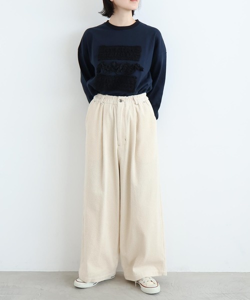 l'atelier du savon（アトリエドサボン）の「6Wコーデュロイ　ちょいまるパンツ（その他パンツ・レディース・アイボリー/サックスブルー/ダークブラウン・FREE）」の8枚目の写真