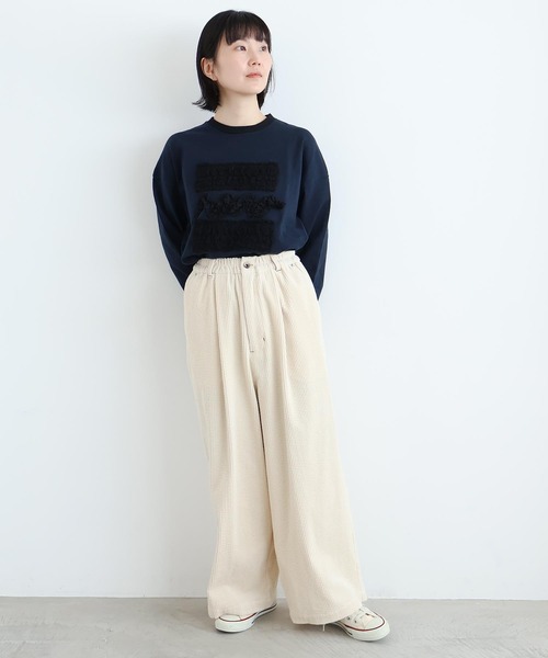 l'atelier du savon（アトリエドサボン）の「6Wコーデュロイ　ちょいまるパンツ（その他パンツ・レディース・アイボリー/サックスブルー/ダークブラウン・FREE）」の10枚目の写真