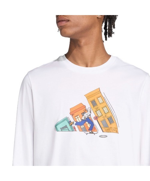 adidas(アディダス)の「【別注】アディダス adidas ドゥードゥルハントスケート長袖グラフィックTシャツ 限定コラボ(Tシャツ/カットソー・メンズ・ホワイト/ダークグリーン/ブラック・S/M/L/LL/3L)」の12枚目の写真