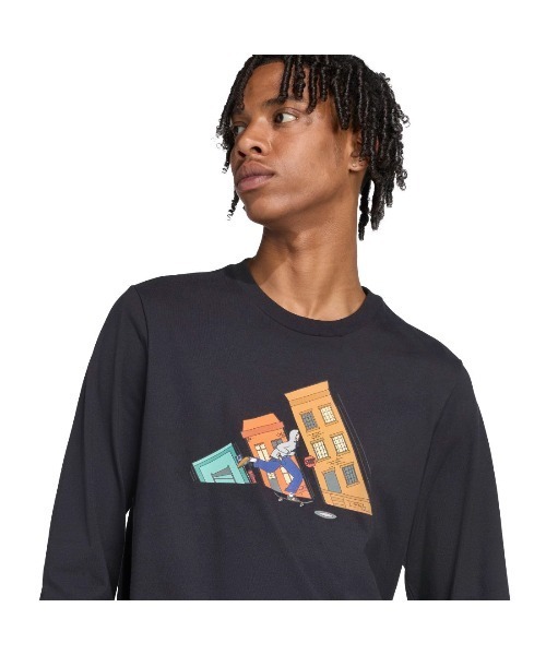 adidas(アディダス)の「【別注】アディダス adidas ドゥードゥルハントスケート長袖グラフィックTシャツ 限定コラボ(Tシャツ/カットソー・メンズ・ホワイト/ダークグリーン/ブラック・S/M/L/LL/3L)」の8枚目の写真