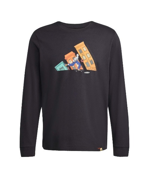adidas(アディダス)の「【別注】アディダス adidas ドゥードゥルハントスケート長袖グラフィックTシャツ 限定コラボ(Tシャツ/カットソー・メンズ・ホワイト/ダークグリーン/ブラック・S/M/L/LL/3L)」の4枚目の写真
