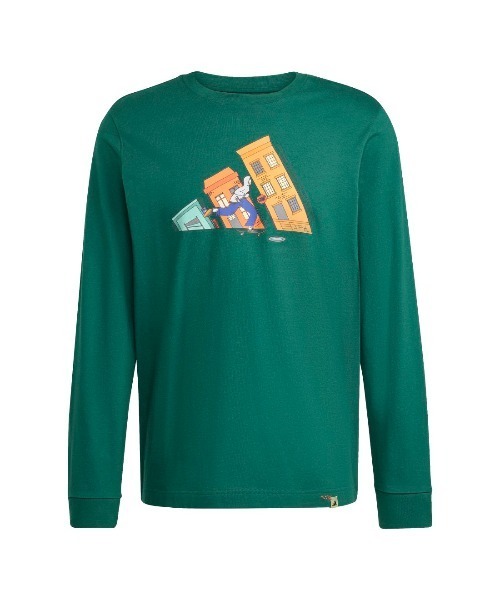 adidas(アディダス)の「【別注】アディダス adidas ドゥードゥルハントスケート長袖グラフィックTシャツ 限定コラボ(Tシャツ/カットソー・メンズ・ホワイト/ダークグリーン/ブラック・S/M/L/LL/3L)」の6枚目の写真