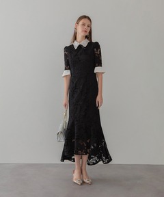 Deep key neck フリンジレースドレス（ドレス）｜Ezick（エジック）の