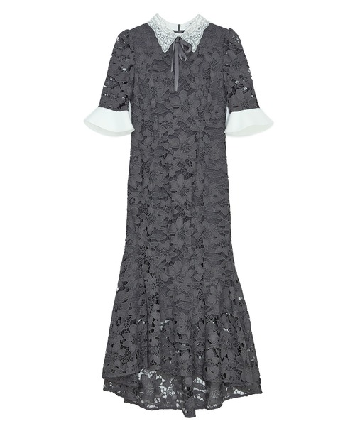 セール】【LEJA】パールカラーボウタイフラワーレースフィッシュテール