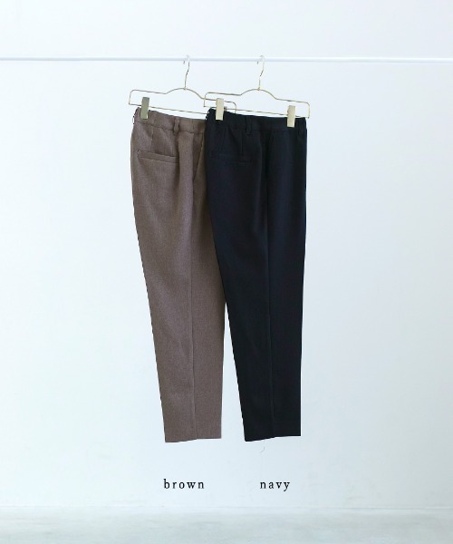 WHITE JOOLA（ホワイトジョーラ）の「【洗える・撥水・サステナブル素材】シャークスキンツイード・ストレートパンツ（スラックス・レディース・ブラウン/ネイビー・S/M/L）」の16枚目の写真
