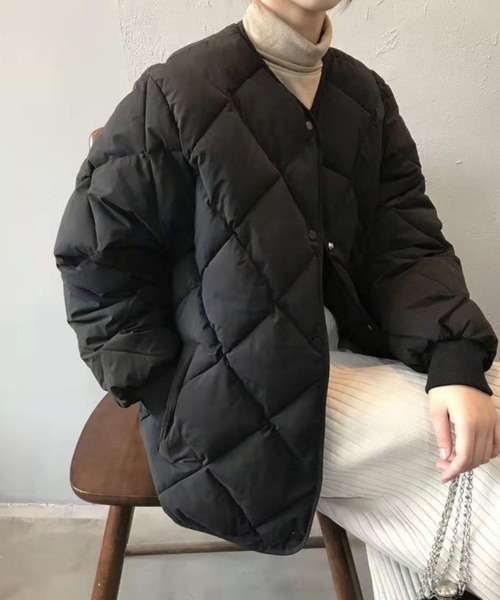 CADBURY(キャドバリー)の「中綿キルティングハーフコート(その他アウター・レディース・ブラウン/ホワイト/ブラック・MEDIUM/LARGE/X-LARGE)」の3枚目の写真