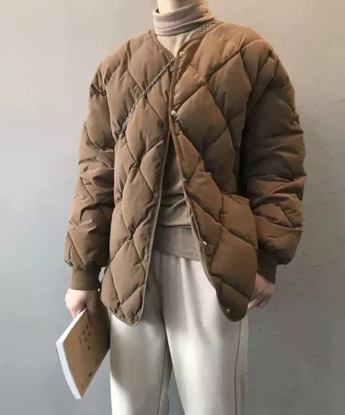 CADBURY(キャドバリー)の「中綿キルティングハーフコート(その他アウター・レディース・ブラウン/ホワイト/ブラック・MEDIUM/LARGE/X-LARGE)」の6枚目の写真