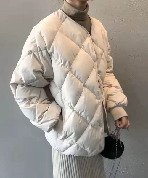 CADBURY(キャドバリー)の「中綿キルティングハーフコート(その他アウター・レディース・ブラウン/ホワイト/ブラック・MEDIUM/LARGE/X-LARGE)」の7枚目の写真