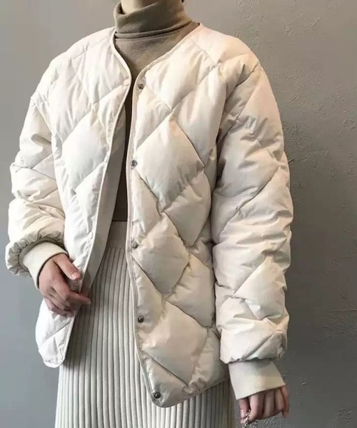 CADBURY(キャドバリー)の「中綿キルティングハーフコート(その他アウター・レディース・ブラウン/ホワイト/ブラック・MEDIUM/LARGE/X-LARGE)」の4枚目の写真