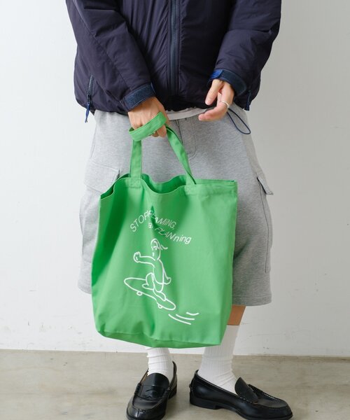 WHIMSIC（ウィムジック）の「【UNISEX】シェンタスティック スタジオシルクスクリーンプリントBAG（トートバッグ・レディース・オフホワイト/ブルー/イエロー/ピンク/グリーン・ONE SIZE）」の12枚目の写真