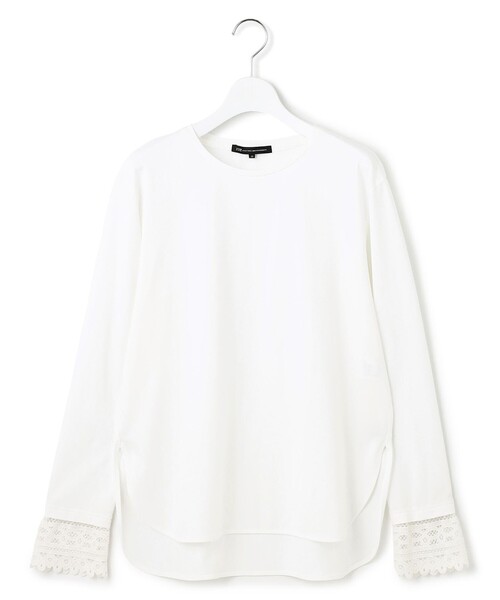 23区 S(ニジュウサンクチイサイサイズ)の「ナチュラルコットンベア レースレイヤード カットソー(Tシャツ/カットソー・レディース・ホワイト系・32)」の11枚目の写真